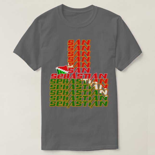 San Sebastian Cascade text 2 T-Shirt (Design Front)