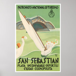 San Sebastian Poster Vintage Spain Travel Art