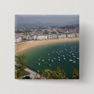 San Sebastian, Spain. The Basque city of San 15 Cm Square Badge