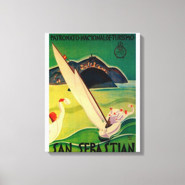 San Sebastian Vintage PosterEurope Canvas Print (Front)