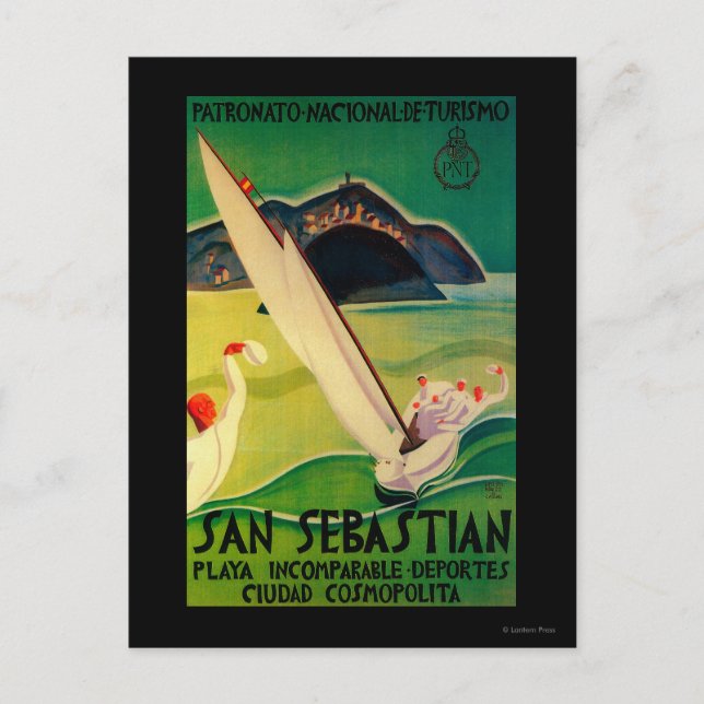 San Sebastian Vintage PosterEurope Postcard (Front)