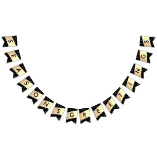 San Serif Elegant Season's Greetings Gold Splash Bunting