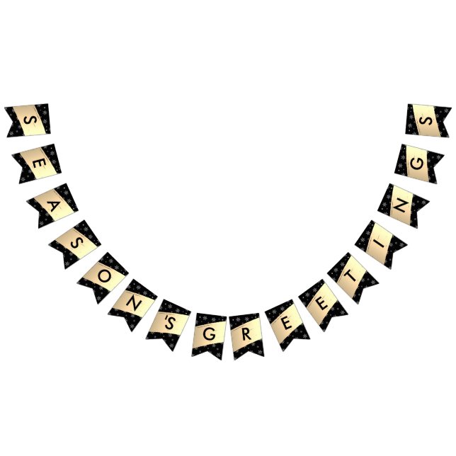 San Serif Elegant Season's Greetings Gold Splash Bunting (All)