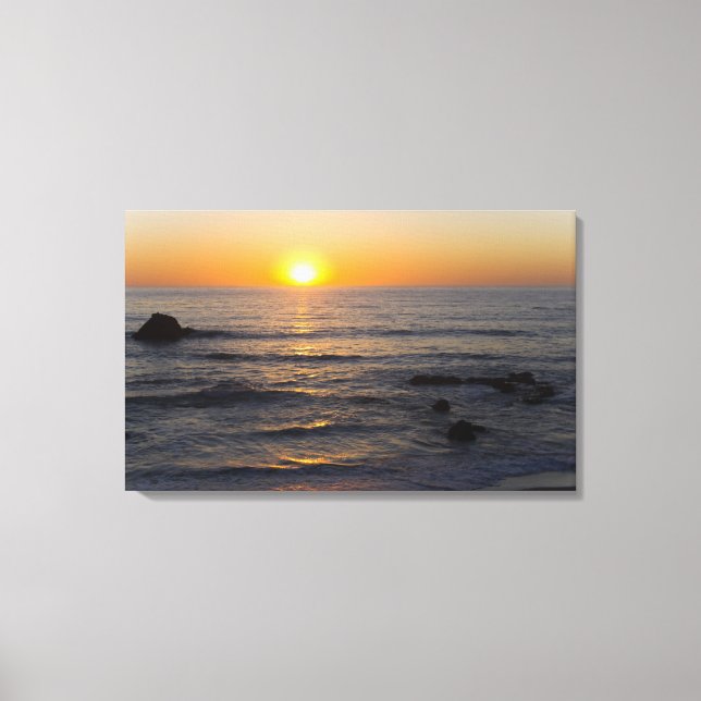 San Simeon Sunset 3 Canvas Print (Front)