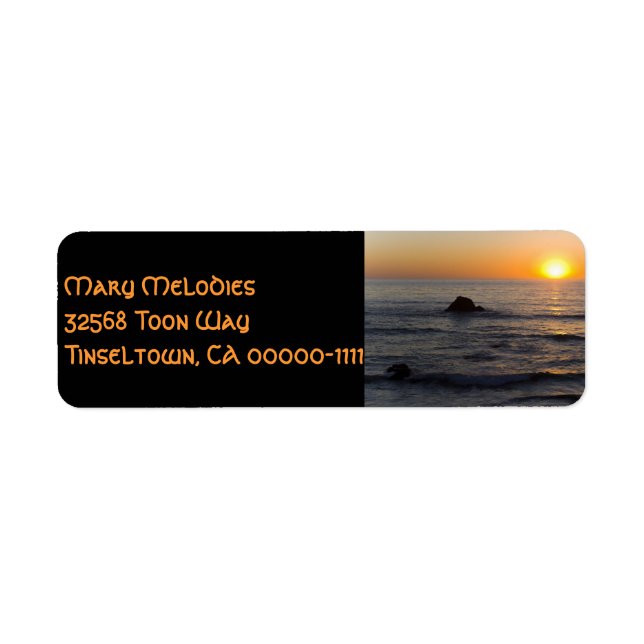 San Simeon Sunset Black 2 Address Label (Front)