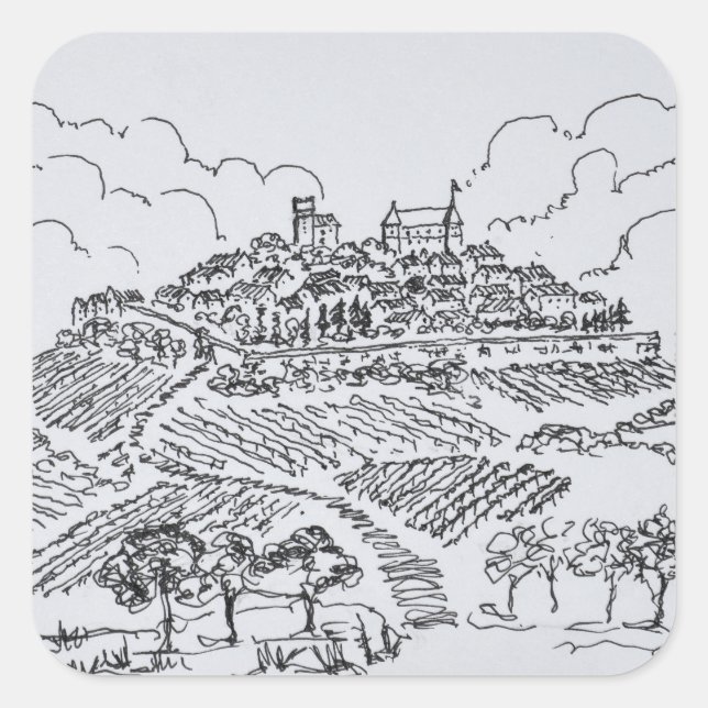 Sancerre Vineyards | Loire Valley, France Square Sticker (Front)