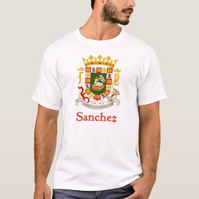 Sanchez Shield of Puerto Rico T-Shirt (Front)