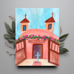 Sanctuario de Chimayo Watercolor New Mexico CUSTOM Postcard<br><div class="desc">Watercolor painting inspired by a visit to New Mexico. Hand painted by me for you. Add or edit your own text if you like to customise it. Be sure to check out my shop for more fun stuff!</div>