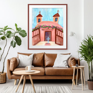 Sanctuario de Chimayo Watercolor New Mexico Poster