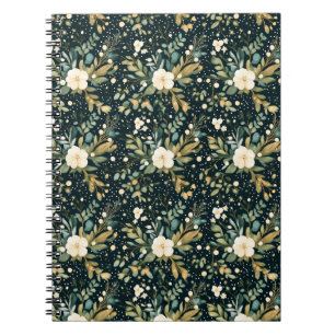 Sanctuary and Self-Love Spa Dark Green Floral  Notebook