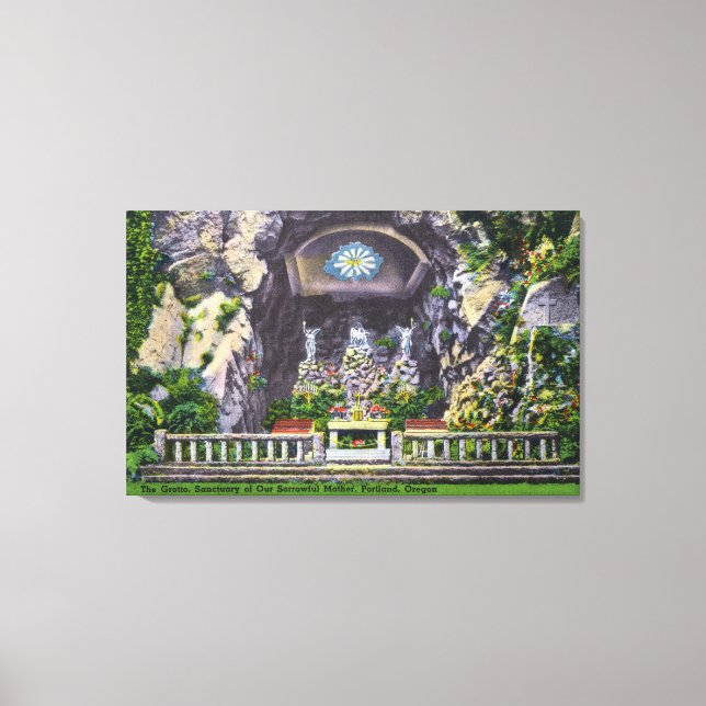 Sanctuary of Our Sorrowful Mother Grotto View Canvas Print (Front)