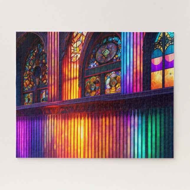 Sanctuary | Rainbow Church Interior Jigsaw Puzzle (Horizontal)