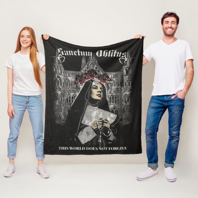 Sanctum Oblitus - Gothic Streetwear Design Fleece Blanket (In Situ)