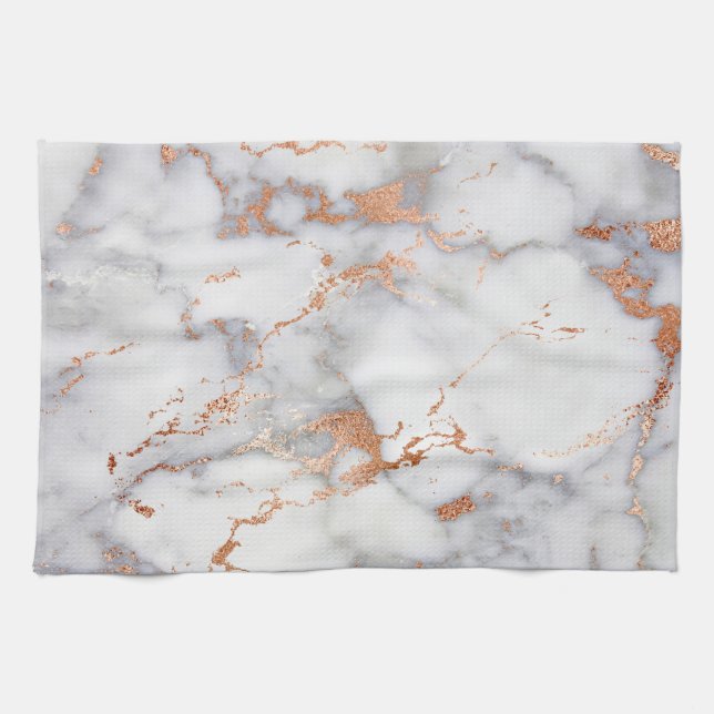 Sand Accents and White Abstract Pattern Tea Towel (Horizontal)