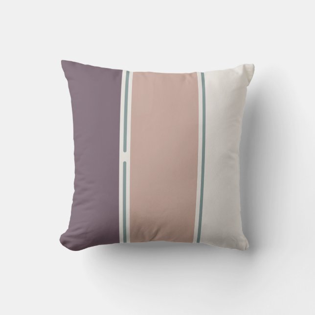 Sand and Beige Warm Stripes Cushion (Front)