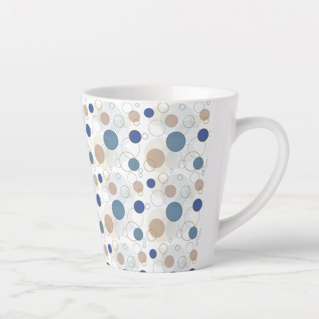 Sand and Blue Beach Colour Dots Latte Mug (Right)
