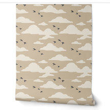 Sand and Charcoal Flying Birds and Clouds