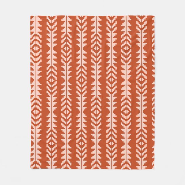 Sand and Clay Geometric Boho Design Fleece Blanket (Front)