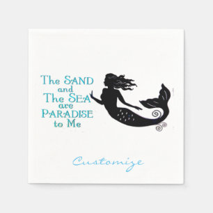 Sand and Sea Beach Mermaid Thunder_Cove Napkin
