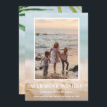 Sand and Sea Beach Photo Christmas Holiday Card<br><div class="desc">Share your favourite beach vacation photo or warm weather photo with our blurred sand and seas Christmas holiday card with your message in chic white text. Select Matte for heaviest paper and high definition for best print quality.</div>