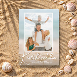 Sand and Sea Beach Photo Mele Kalikimaka Holiday Card