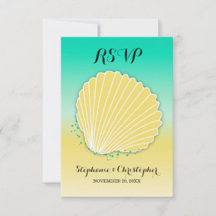 Sand and Sea Destination Colour Ombre RSVP Invitation