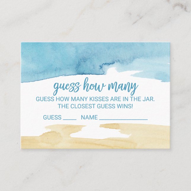 Sand and Sea Guess How Many Kisses Game Cards (Front)