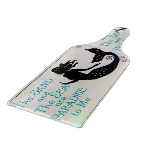 sand and sea mermaid cutting board