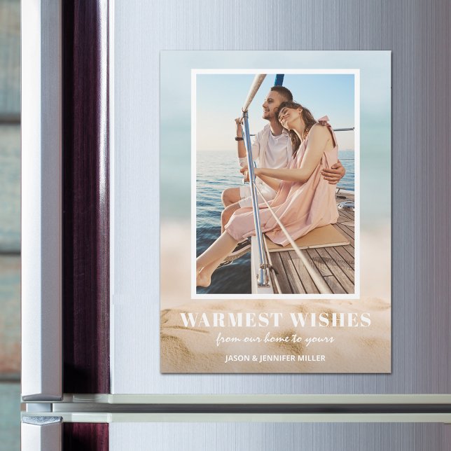Sand and Sea Photo Christmas Magnetic Cards (Creator Uploaded)