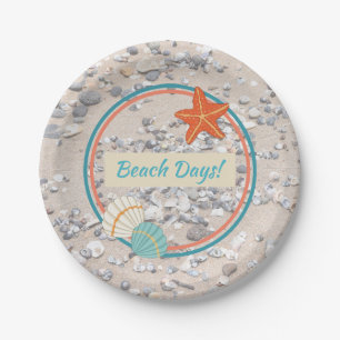 Sand and Sea Shells Paper Plate