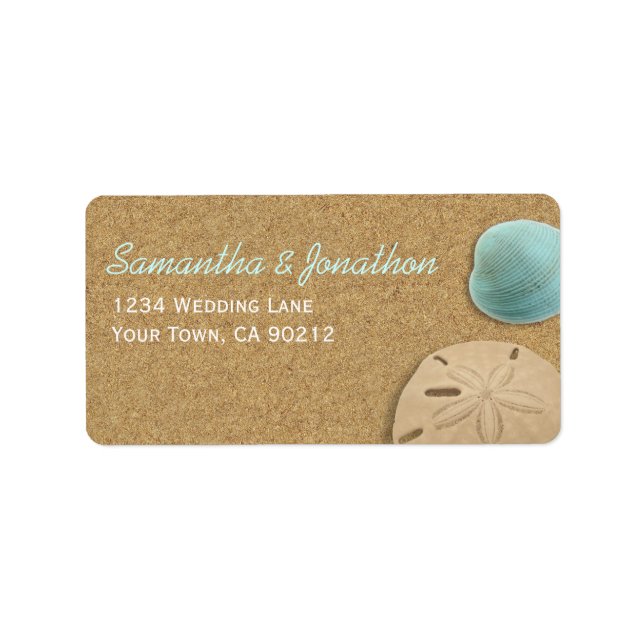 Sand and Shells Beach Theme Label (Front)