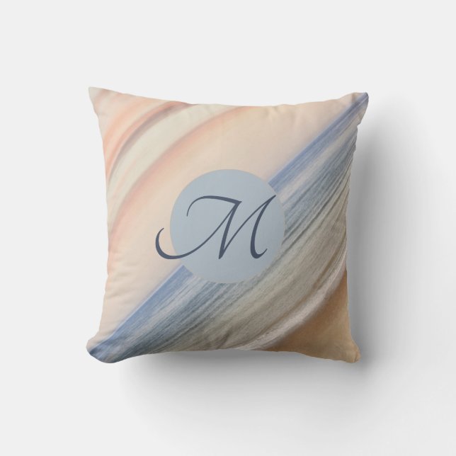 Sand and Shore Beach House Monogram Cushion (Front)
