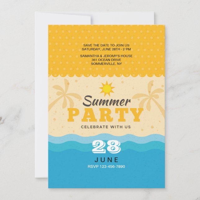 Sand and Surf Invitation (Front)