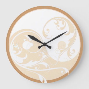 Sand and White Yin & Yang Large Clock