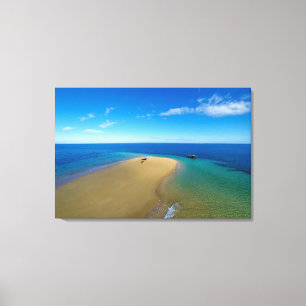 Sand Bar And Dhow Ibo Island, Mozambique Canvas Print