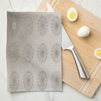 Sand-beach floral textile patterned art tea towel