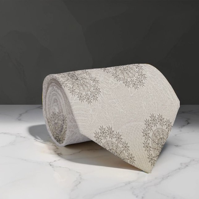 Sand-beach floral textile patterned art tie (Creator Uploaded)