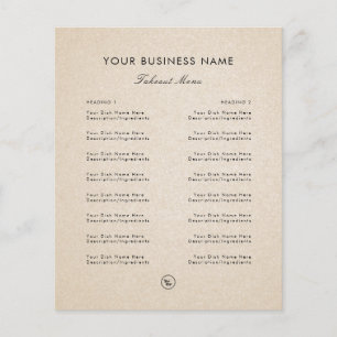 Sand Beige Add Logo Restaurant Takeout Takeaway Flyer