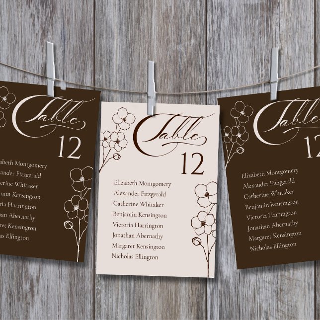 Sand beige Botanical table Number Card (Creator Uploaded)