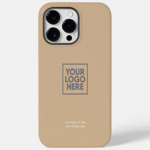 Sand Beige Custom Logo Business Corporate Company iPhone 14 Pro Max Case