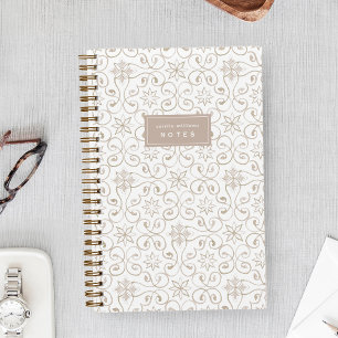 Sand Beige Mediterranean Tile Personalised Notebook
