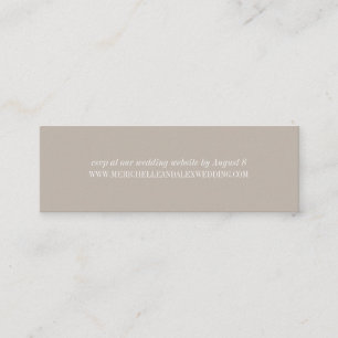 Sand Beige Minimalist Wedding Website RSVP Cards