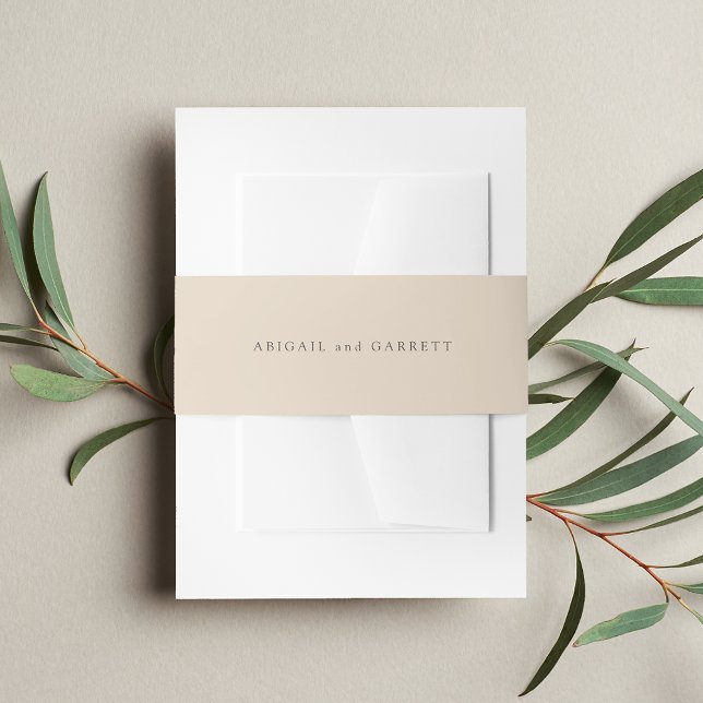 Sand Beige | Solid Colour Wedding Invitation Belly Band (Creator Uploaded)