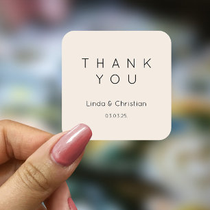 Sand Beige Wedding  Square Sticker