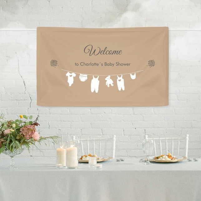 Sand Boho Minimalist Baby Shower Welcome Banner (Sand Boho Minimalist Baby Shower Welcome Banner ©Susanne Sachers - Sunny Mind 🌞)