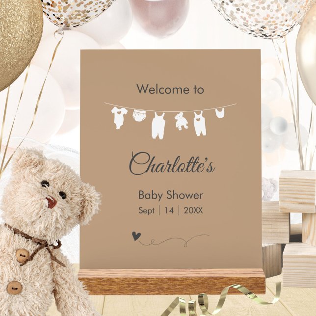 Sand Boho Minimalist Gender Neutral Baby Shower Acrylic Sign (Sand Boho Minimalist Gender Neutral Baby Shower Acrylic Sign ©Susanne Sachers - Sunny Mind 🌞)