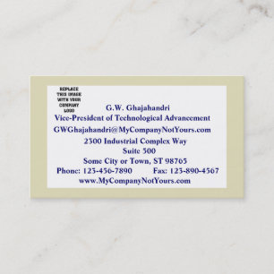 Sand Border Mission Statement Business Card
