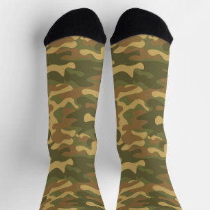 Sand Brown Green Camo Socks