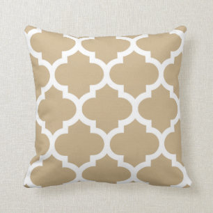 Sand Brown Quatrefoil Pillow