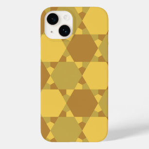 Sand Brown Star Optical Illusion Pattern Case-Mate iPhone 14 Case